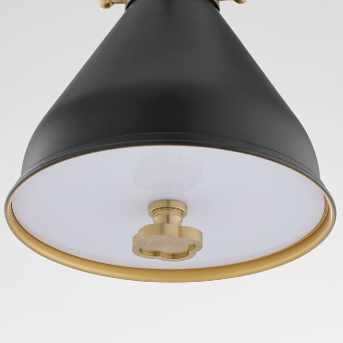 BONNEL 1 Light Wall Mount - Matte Black / Aged Brass