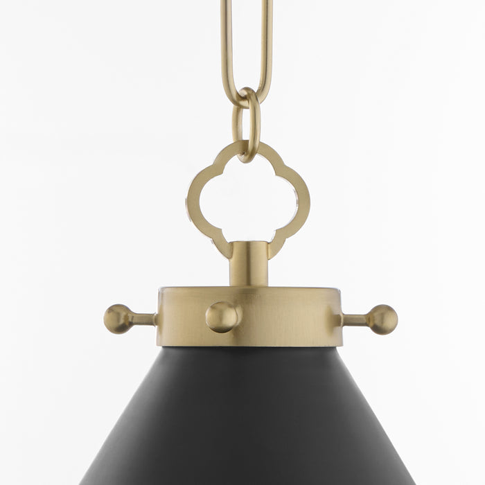 BONNEL 1 Light Wall Mount - Matte Black / Aged Brass