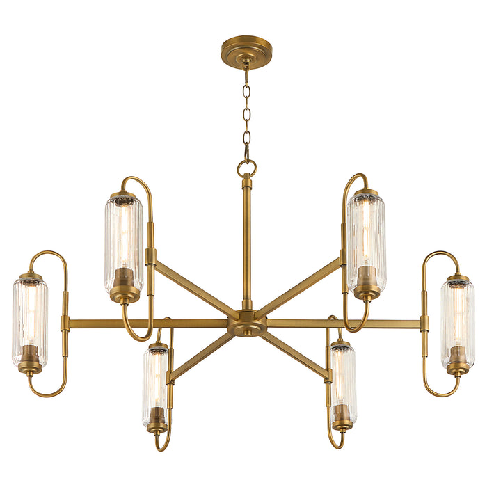 WHITMIRE 6 Light Chandelier - Brushed Brass