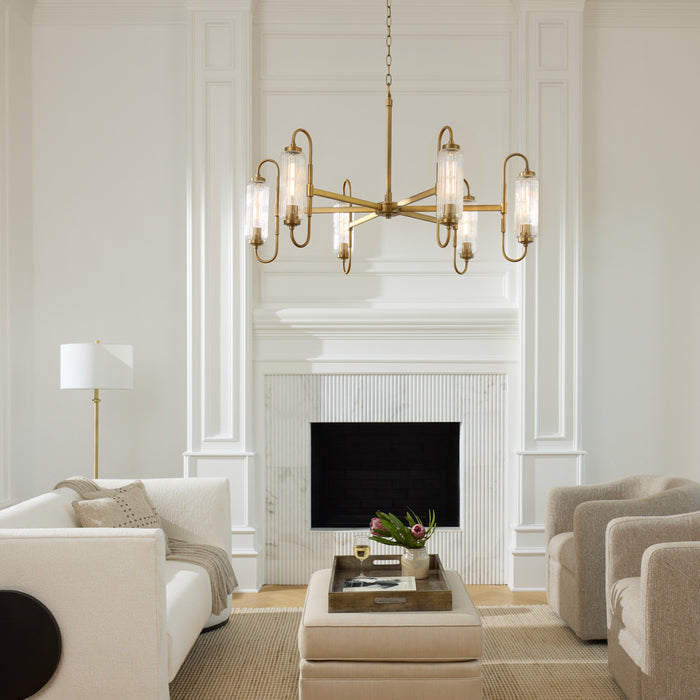 WHITMIRE 8 Light Chandelier - Brushed Brass