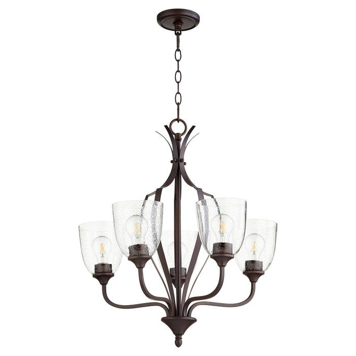 Quorum Home Quorum - 6127-5-286 - Five Light Chandelier - Oiled Bronze w/ Clear/Seeded