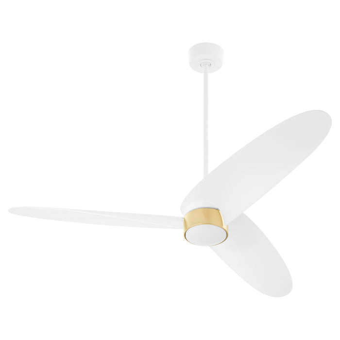 Quorum Home Quorum - 61603-8 - 60" Patio Fan - Studio White w/ Aged Brass