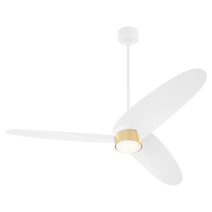 Quorum Home Quorum - 61603-8 - 60" Patio Fan - Studio White w/ Aged Brass