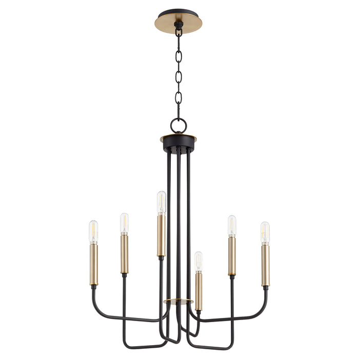 Quorum Home Quorum - 630-6-6980 - Six Light Chandelier - Textured Black w/ Aged Brass