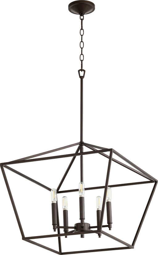 Quorum Home Quorum - 644-5-86 - Five Light Entry Pendant - Oiled Bronze