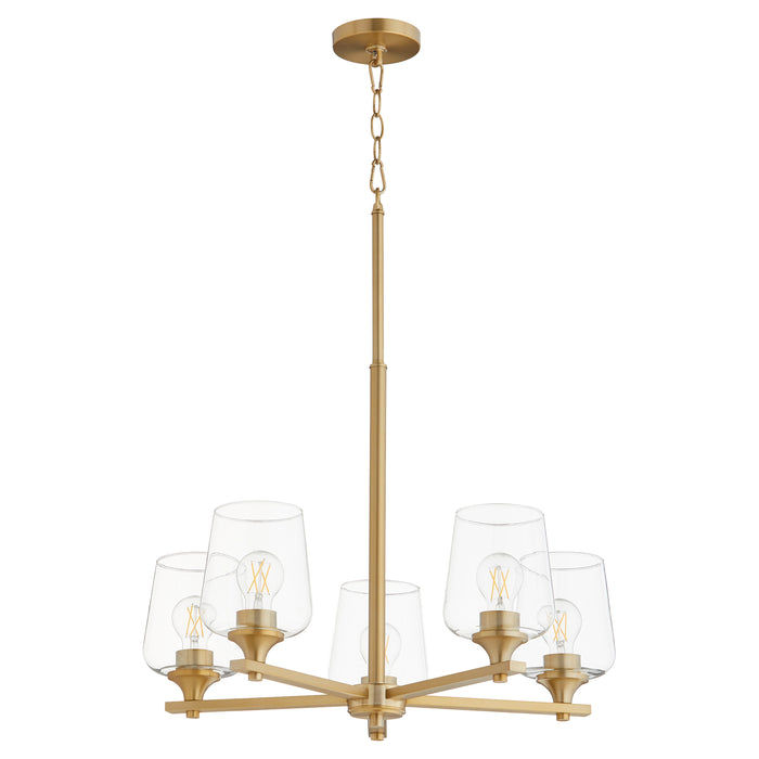 Quorum Home Quorum - 658-5-80 - Five Light Chandelier - Aged Brass