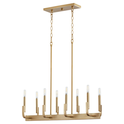 Quorum Home Quorum - 6610-8-80 - Eight Light Linear Chandelier - Aged Brass