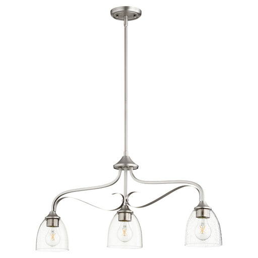 Quorum Home Quorum - 6627-3-265 - Three Light Island Pendant - Satin Nickel w/ Clear/Seeded