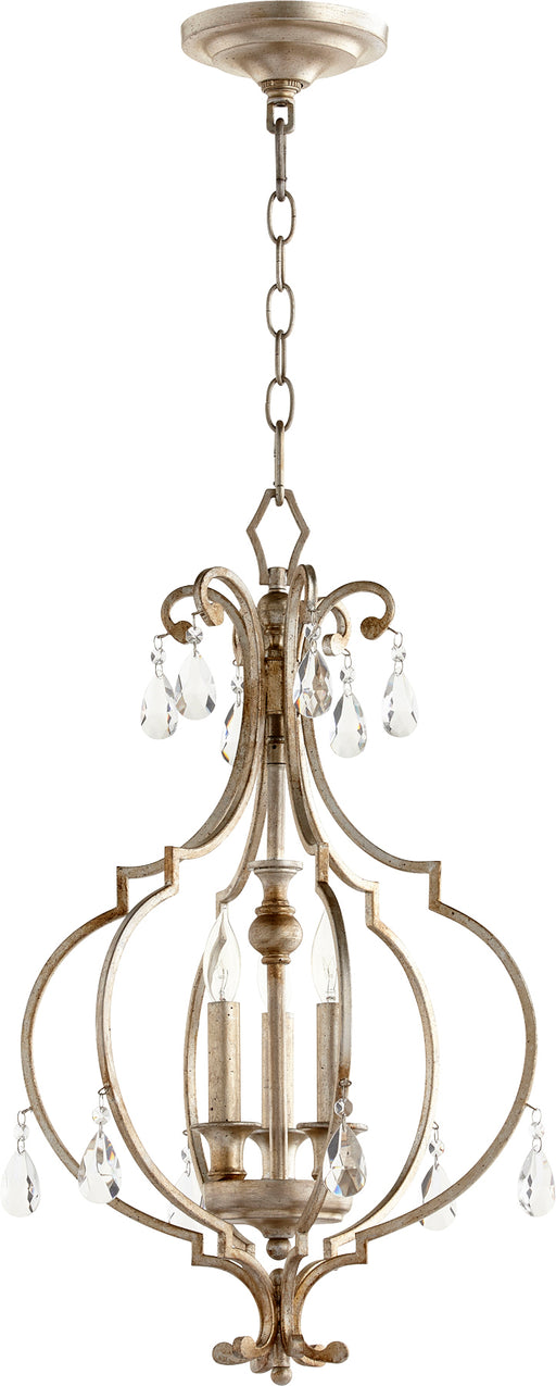 Quorum Home Quorum - 6714-3-60 - Three Light Entry Pendant - Aged Silver Leaf