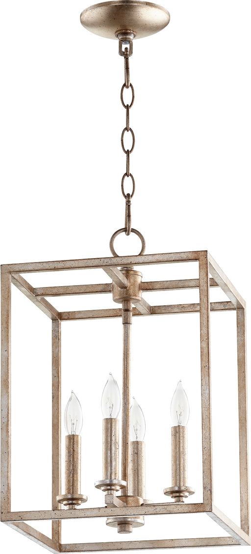 Quorum Home Quorum - 6731-4-60 - Four Light Entry Pendant - Aged Silver Leaf