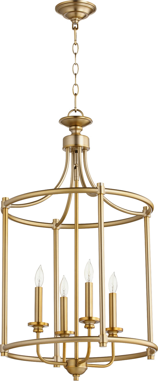 Quorum Home Quorum - 6822-4-80 - Four Light Entry Pendant - Aged Brass