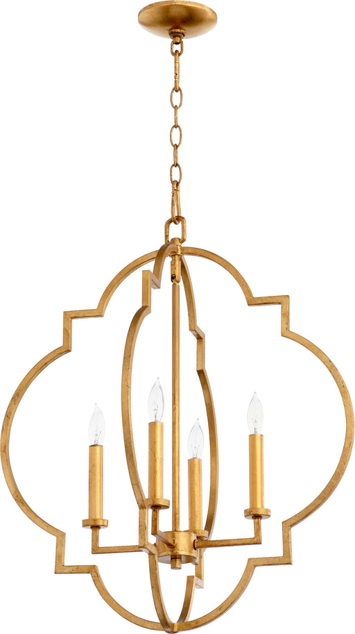 Quorum Home Quorum - 6942-4-74 - Four Light Entry Pendant - Gold Leaf