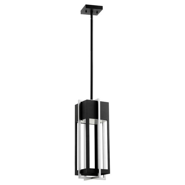 Quorum Home Quorum - 712-18-69 - LED Outdoor Pendant - Textured Black w/ Brushed Aluminum