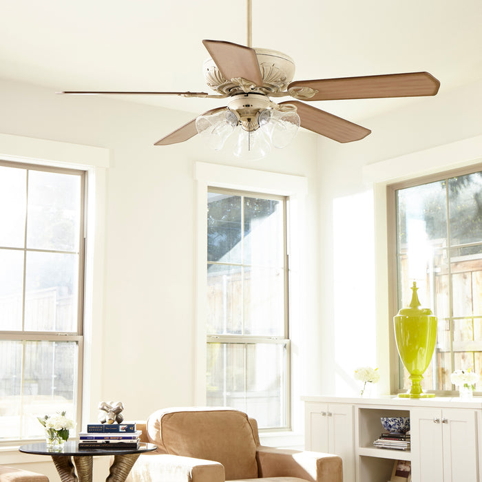 Quorum Home Quorum - 78525-1970 - 52"Ceiling Fan - Persian White w/ Clear/Seeded