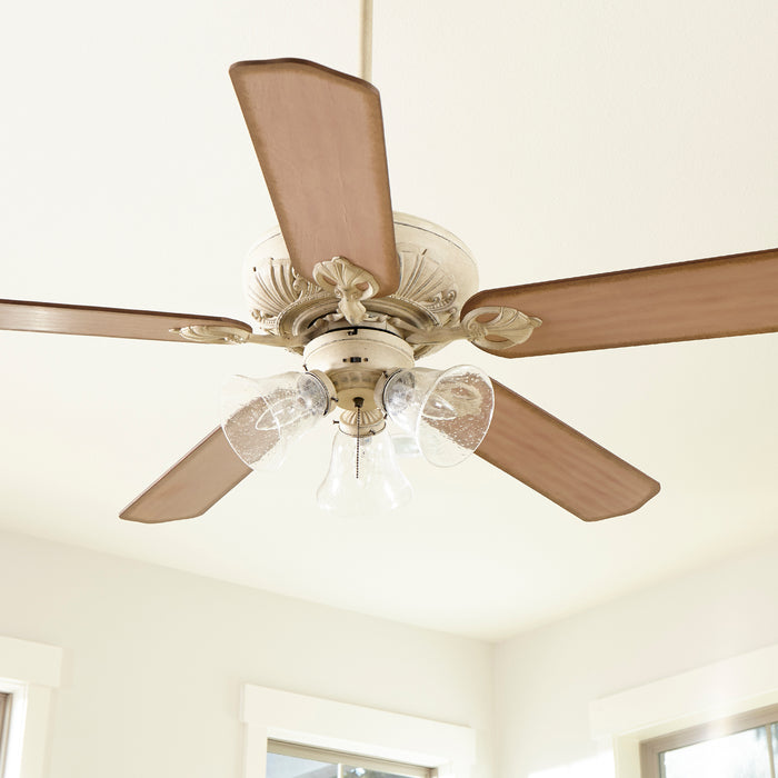 Quorum Home Quorum - 78525-1970 - 52"Ceiling Fan - Persian White w/ Clear/Seeded