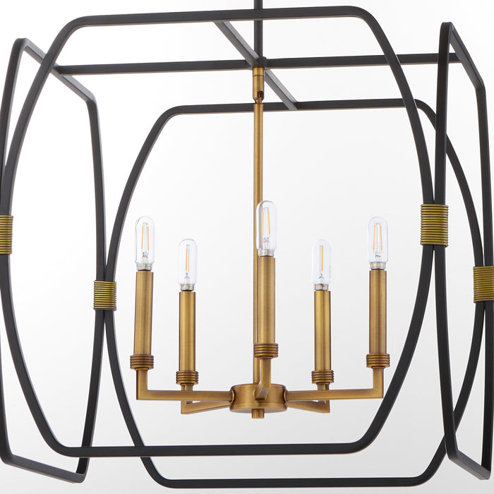 BISHOP 23" 5 Light Entry Matte Black / Brushed Brass