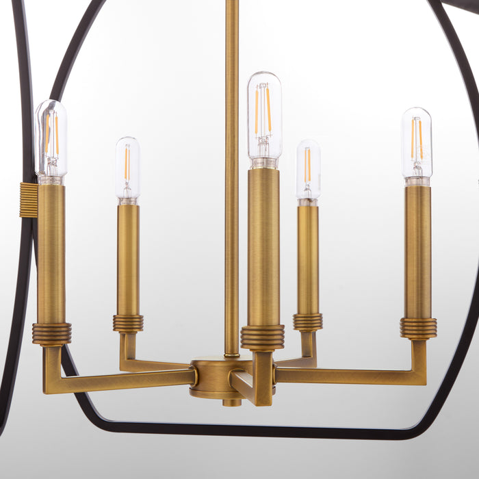 BISHOP 23" 5 Light Entry Matte Black / Brushed Brass